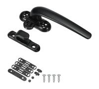 PATIKIL Manija de Ventana de Aleación de Aluminio, Cerradura de Ventana de Hoja Batiente Interna y Externa para Ventanas Correderas, Seguridad de Ventanas, Negro (Mano Derecha)