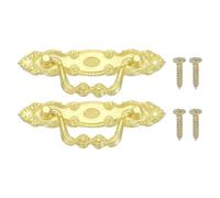 PATIKIL Manijas Decorativas Vintage 3.9x1.34, 2 Piezas con Tornillos para Gabinete Caja Madera Armario Alacena Cómoda Muebles Herrajes, Ton