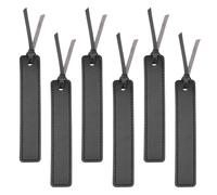 PATIKIL Marcadores de Cuero, 6Pcs Marcadores Rectangulares para Páginas de Libros para Hombres Mujeres Maestros Lectores Amantes de los Libros Escritores, Negro