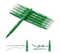 PATIKIL Marcadores De Doble Punta Verde Punta Fina Y Pincel Set De Suministros Para Libros De Colorear Para Adultos Lettering Journaling Caligrafía Dibujo Doodling 6 Pcs