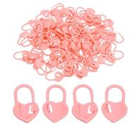 PATIKIL Marcadores de Puntos de Ganchillo Pack de 100 Marcadores de Plástico para Tejer Con Aguja en Forma de Corazón para Costura Ganchillo Manualidades Color Rosa