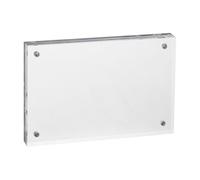 PATIKIL Marco de fotos acrílico de 3.2 x 4.7 pulgadas, marcos de fotos magnéticos de doble cara para la oficina familiar en casa, transparente