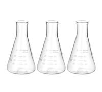 PATIKIL Matraz Erlenmeyer, 3 Pcs 100ml 3.4oz Boca Estrecha Matraces Graduados Vidrio Borosilicato Con Escala Impresa Para Experimentos De Laboratorio Química Estudio Científico