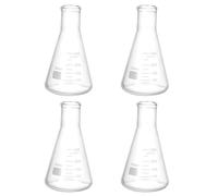 PATIKIL Matraz Erlenmeyer, 4 Piezas 250ml 8.5oz Boca Estrecha Matraces Graduados Vidrio Borosilicato Con Escala Impresa Para Experimento De Laboratorio Estudio De Química Y Ciencia