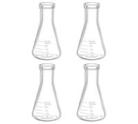 PATIKIL Matraz Erlenmeyer 4 Piezas 25Ml con Boca Estrecha Y Graduado Impreso para Experimentos de Laboratorio Química Y Estudio Científico