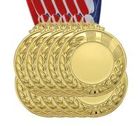 PATIKIL Medallas en Blanco para Premios Pack de 10 Medallas de Oro con Cinta para el Cuello Kit para Hacer Tus Propias Medallas Premio de Medallas para Competencias