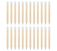 PATIKIL Medio Lápices a Granel, Piezas 24 Lápices Cortos de Madera Redondos Pre-Afilados Mini Lápiz de Grafito HB Con Goma Blanca para Suministros de Escritura de Oficina de Aula