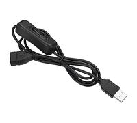 PATIKIL Micro USB Extensión Cable con ON/OFF Interruptor, Hembra a Macho Extensión Alimentación Cables Adaptador con LED Indicador para Ventiladores LED Tiras, Negro