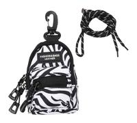 PATIKIL Mini Bolsita de Lona Monedero con Cremallera Blanco D | Pequeña Mochila Cartera, para Hombres y Mujeres, para Cinturón o Llavero, para Auriculares, Llaves y Dinero