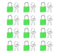 PATIKIL Mini candado, 12 piezas pequeñas de plástico decorativo para diario, mini candados con llave para diario, libro, maleta, joyero, mochila, equipaje, color verde
