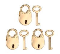 PATIKIL Mini Candado de oso, 3 piezas de metal pequeño decorativo para diario, mini candados con llave para diario, libro, maleta, joyero, mochila, equipaje, color dorado