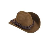 PATIKIL Mini Da Cowboy, Piccoli Western In Miniatura Marroni Accessori Per Case Delle Bambole Decorazioni Per Capelli Matrimoni Feste Vestiti Pupazzi Di Neve 3.3 x 2.8 x