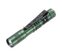 PATIKIL Mini Linterna con Clip, Súper Luz Pequeña LED Pluma Linternas Aluminio Luz Blanca Antorcha Batería Alimentada para Acampar Senderismo, Verde