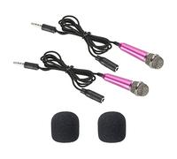 PATIKIL Mini Micrófono Portátil Vocal Micrófono Rose Rojo para Voz Grabar y Canto Paquete de 2