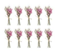 PATIKIL Mini Ramo de Flores Secas, 10 Pzas de Nomeolvides Natural con Tallo Flor Boho Baby's Breath Planta Floral para Manualidades DIY Accesorios de Foto Regalo Boda, Rosa