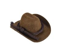 PATIKIL MiniDa Cowboy, PiccoliWestern In Miniatura Marroni Accessori Per Case Delle Bambole Decorazioni Per Capelli Matrimoni Feste Vestiti Pupazzi Di Neve 6.5 x 5 x 3