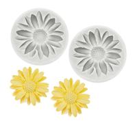 PATIKIL Molde de Arcilla de Girasol 2 Unidades Molde de Silicona para Manualidades Secado al Aire DIY Pastel Horneado Azúcar Caramelo Chocolate Resina Joy ería Pendientes Gris