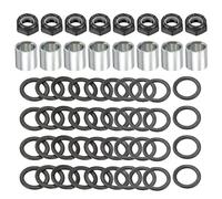 PATIKIL Monopatín Camión Herraje Kit, Monopatín Camión Bloqueo Tuercas Eje Arandelas Espaciador Velocidad Anillos Reparación Juego para Larga Tabla Crucero, Plata Negro