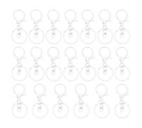 PATIKIL Mosquetones De Gancho De Langosta Para Llaveros, 20 Pcs Ganchos De Metal Con Cierre Giratorio Y Anillos Planos Para Accesorios De Joyería Manualidades Y Llaveros, Blanco