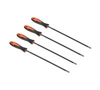 PATIKIL Motosierra Cadena Afilado Lima, 4 Paquete 3/16 de" (4,8mm) Redonda Cadena Sierra Afilador Lima con Plástico Mango para Motosierra, Rojo Negro