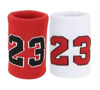 PATIKIL Muñequeras Deportivas para Hombre Y Mujer 2 Pcs Banda De Muñeca Transpirable para Tenis Banda Absorbente De Sudor Número 23 para Baloncesto Fútbol Béisbol Correr Gimnasio