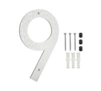 PATIKIL Números De Casa Flotantes De 12 Pulgadas Para Exterior Número 9 Textura De Plástico ABS Números De Dirección Modernos Para Buzón Para Residencial Exterior Calle Color Plateado