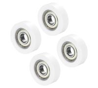 PATIKIL Nylon Polea Rueda 10x38x12mm, 4 Paquete 608zz Rodamiento Deslizante Transportador Rodillo Rueda para Puerta Ventana Cajón Herraje Conducción Mecánico Equipo, Blanco