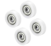 PATIKIL Nylon Polea Rueda 5x21.6x7mm, 4 Paquete 608zz Rodamiento Deslizante Transportador Rodillo Rueda para Puerta Ventana Cajón Herraje Conducción Mecánico Equipo, Blanco