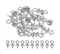 PATIKIL Ojo Pasador Asa Clavija Pendientes, 30uds 8x4mm 304 Inoxidable Acero Mini Tornillo Ojo Pasador con Tapa para Media Perforadas Cuentas Joyería Pendientes Fabricación, Plateado