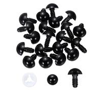 PATIKIL Ojos De Seguridad De 14 Mm 20 Pcs Ojos De Plástico Para Manualidades Con Película Protectora Y Arandelas Para Peluches Juguetes De Crochet Muñecas Y Manualidades DIY Negro