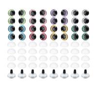 PATIKIL Ojos de Seguridad de Flash de 14mm, 48 Juegos Ojos con Arandelas Botones Suaves Coloridos Realistas para Decoración Accesorios de Ganchillo Artesanales, 8 Colores