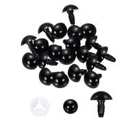 PATIKIL Ojos Seguridad 16mm 20 Piezas Ojos Plástico Para Manualidades Con Película Protectora Y Arandelas Para Animales Peluche Juguetes Crochet Muñecas Y Manualidades DIY Negro