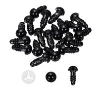 PATIKIL Ojos Seguridad 8mm 20 Piezas Ojos Plástico Para Manualidades Con Película Protectora Y Arandelas Para Muñecos Peluche Juguetes Ganchillo Muñecas Manualidades DIY Negro