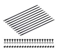 PATIKIL Organizadores Horizontales De Cable 1U, Paquete De 10 Barras Horizontales De 19 Pulgadas para Montaje En Rack, Organizador De Cables De Metal para Gabinete De Red, Negro