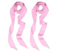 PATIKIL Pañuelo de Cinta Elegante, Paquete de 2 Pañuelos de Color Sólido, Pañuelo Largo Puro de Satén de Seda, Cinturones de Faja, Pañuelos para el Cabello, Bolsos, Rosa