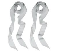 PATIKIL Pañuelo de Cinta Elegante, Paquete de 2 Pañuelos de Color Sólido, Pañuelo Largo Puro de Satén de Seda, Cinturones de Faja, Pañuelos para el Cabello, Bolsos, Gris