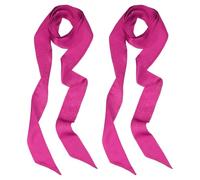 PATIKIL Pañuelo de Cinta Elegante, Paquete de 2 Pañuelos de Color Sólido, Pañuelo Largo Puro de Satén de Seda, Cinturones de Sash, Pañuelos para el Cabello, Bolsos, Rojo Rosa