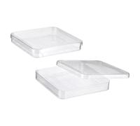 PATIKIL paquete de 2 unidades Placas de Petri cuadradas 10cm/3.9 pulgadas