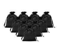PATIKIL Paquete De 20 Bolsas De Raso Con Cordón 6 x 8 Pulgadas Negro | Bolsas Mini De Regalo, Para Bodas Empaque Para Cumpleaños Navidad Joyería Fiesta Almacenamiento
