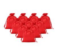PATIKIL Paquete De 20 Bolsas De Satén Con Cordón 6 X 8 Pulgadas Rojo | Bolsas Mini De Regalo Para Bodas, Embalaje Para Cumpleaños Navidad Joyas Fiestas Almacenamiento