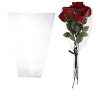 PATIKIL Paquete de 50 bolsas de papel de estraza, fundas transparentes para embalaje de ramo floral para boda, cumpleaños, graduación, aniversario, arreglo, regalo, 15.7 x 9.8 x 3.1 pulgadas