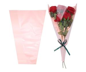 PATIKIL Paquete de 50 bolsas de papel de estraza para envolver flores, mangas de embalaje de ramo floral rosa para boda, cumpleaños, graduación, aniversario, arreglo, regalo, 17.3 x 11 x 3.5 pulgadas