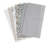PATIKIL Paquetes de Tela de Algodón, 7 Piezas de 50 X 50 Cm Tela de Algodón Puro Cuadrados de Tela Precortada Con Estampado Floral para Coser Patchwork Quilting Manualidades, Gris
