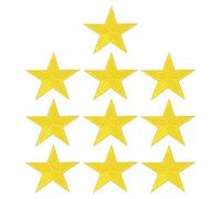 PATIKIL Parches De Estrella Para Planchar, 10 Pcs Parches De Estrella Bordados Para Coser Aplicaciones Para Ropa Chaquetas Gorra Mochila Reparación Decoraciones, Amarillo, 3" x 2.8"