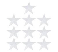 PATIKIL Parches de estrella para planchar, 10 piezas, parches bordados de estrella para coser aplicaciones decoraciones para ropa chaquetas sombrero mochila, blanco, 3" x 2,8"