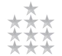 PATIKIL Parches de estrella para planchar, 10 pzs parches de estrella bordados para coser aplicaciones adornos para ropa chaquetas gorras mochilas reparaciones decoraciones, 3" x 2.8"