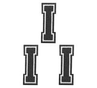 PATIKIL Parches de Letras para Planchar 3 Pcs Pegatinas Decorativas del Alalfabeto, Chenilla Adhesivo, para Reparar Jeans, Ropa, Bolsos, Sombreros, Camisas, Manualidades Alfabeto Negro I