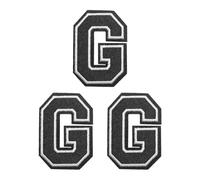 PATIKIL Parches de Letras para Planchar 3 Pcs Pegatinas Decorativas del Alalfabeto, Chenilla Adhesivo, para Reparar Jeans, Ropa, Bolsos, Sombreros, Camisas, Manualidades Alfabeto Negro G