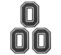 PATIKIL Parches de Letras para Planchar 3 Pcs Pegatinas Decorativas del Alalfabeto, Chenilla Adhesivo, para Reparar Jeans, Ropa, Bolsos, Sombreros, Camisas, Manualidades Número Negro 0