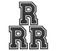 PATIKIL Parches de Letras para Planchar 3 Pcs Pegatinas Decorativas del Alalfabeto, Chenilla Adhesivo, para Reparar Jeans, Ropa, Bolsos, Sombreros, Camisas, Manualidades Alfabeto Negro R